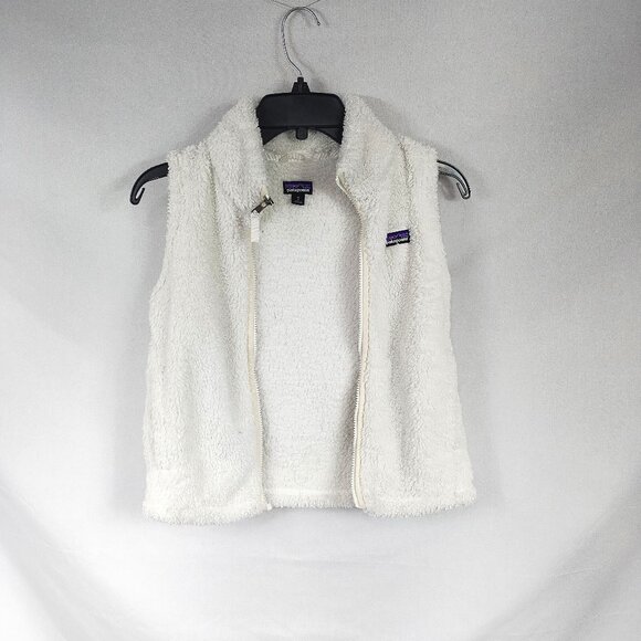 Patagonia Other - Patagonia Girl’s White Zip-Up Fleece Vest with Pockets Size M